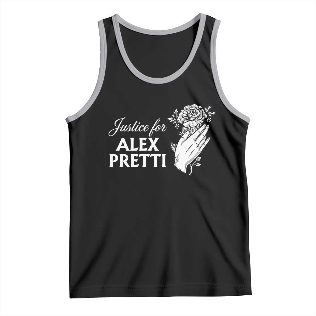 Justice for Alex Pretti Floral Memorial Tank Top Minneapolis Jan 24 2026 Tribute