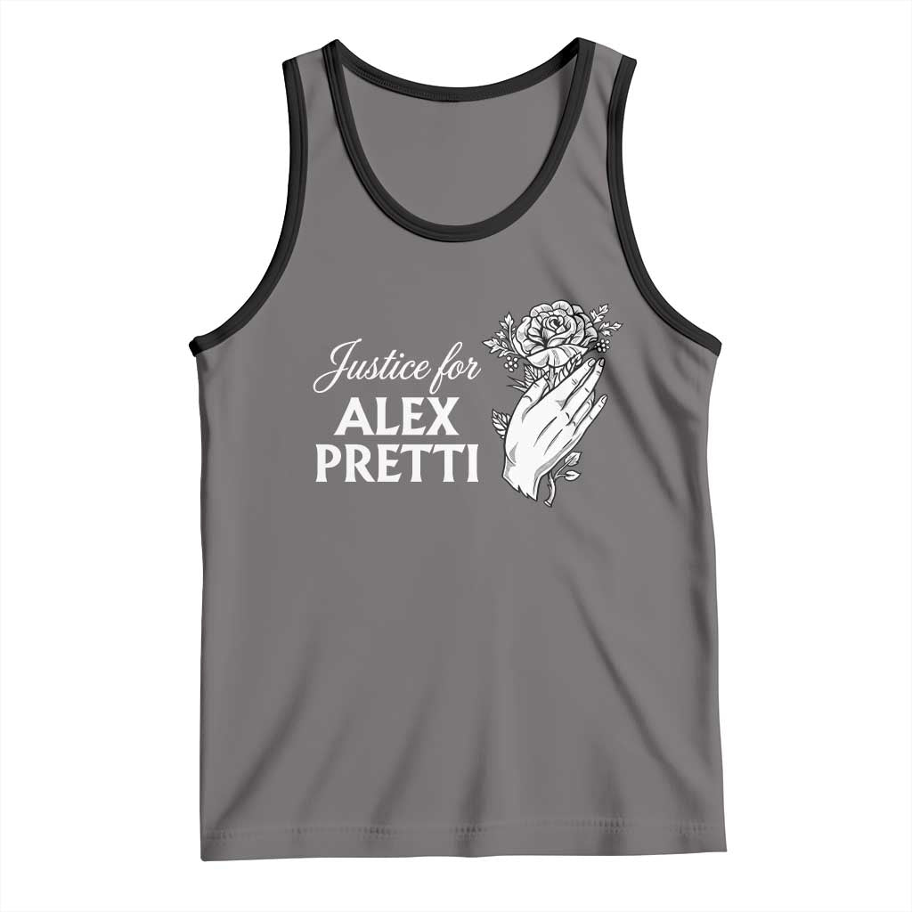 Justice for Alex Pretti Floral Memorial Tank Top Minneapolis Jan 24 2026 Tribute