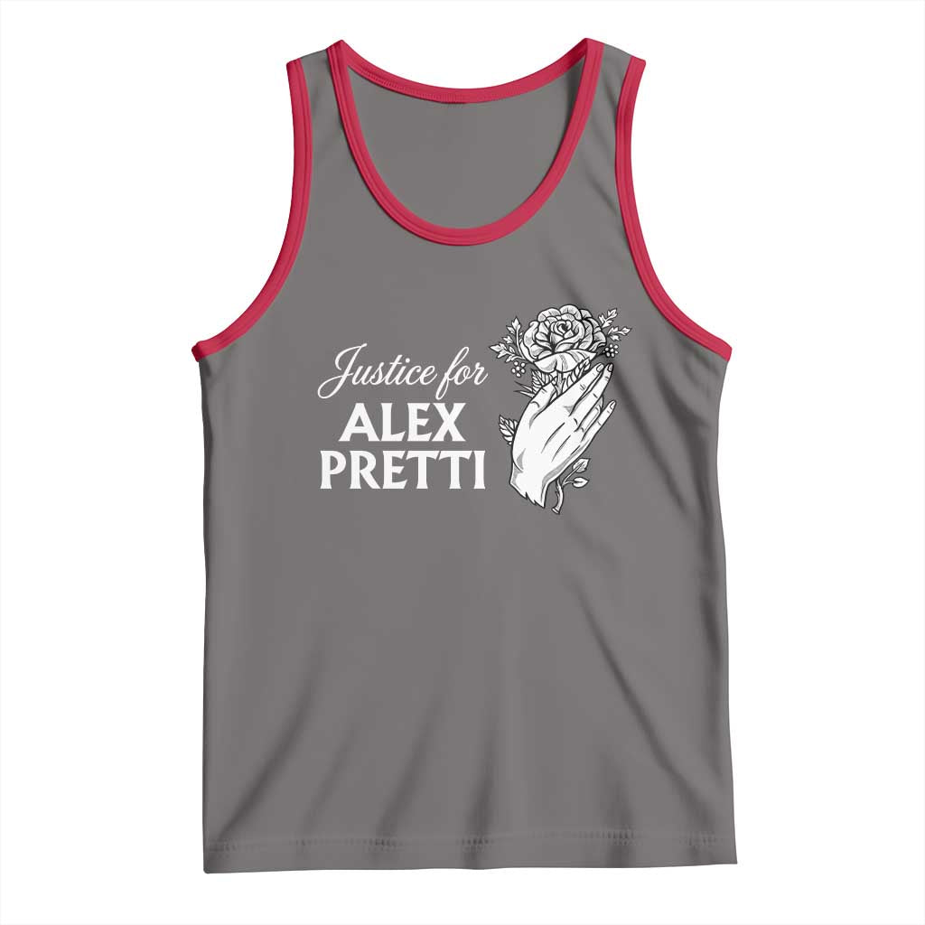 Justice for Alex Pretti Floral Memorial Tank Top Minneapolis Jan 24 2026 Tribute