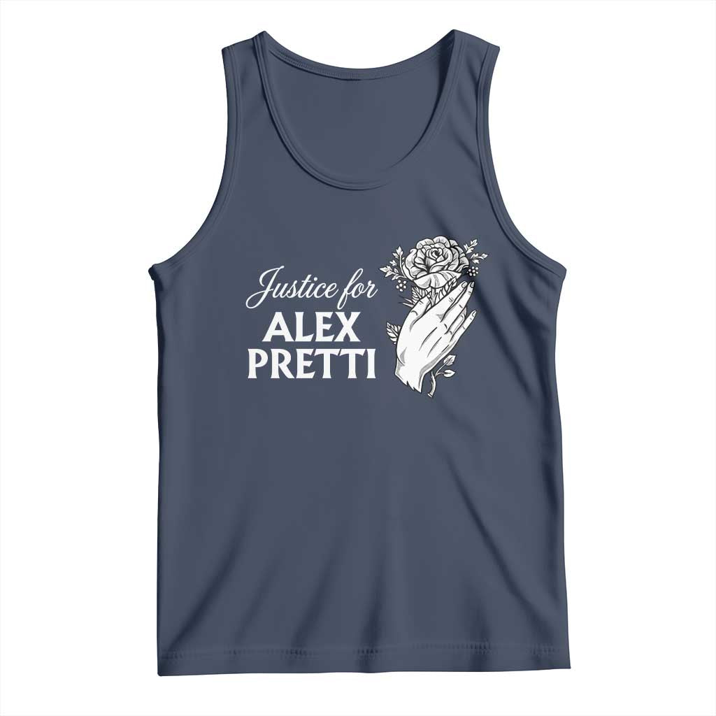 Justice for Alex Pretti Floral Memorial Tank Top Minneapolis Jan 24 2026 Tribute