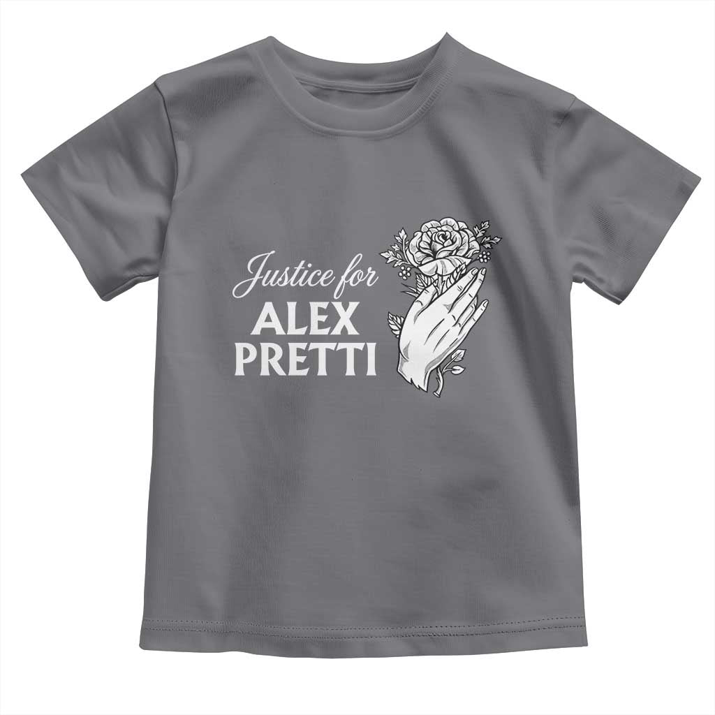 Justice for Alex Pretti Floral Memorial Toddler T Shirt Minneapolis Jan 24 2026 Tribute