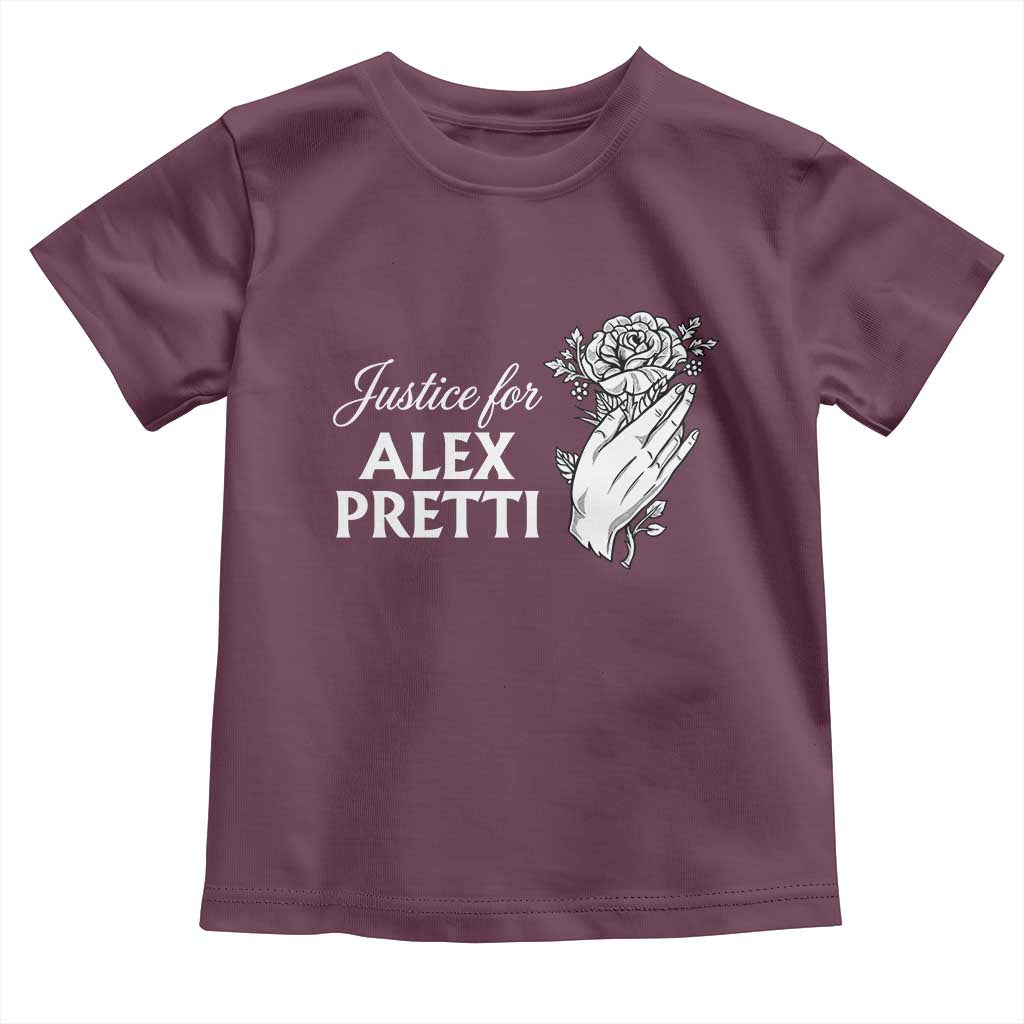 Justice for Alex Pretti Floral Memorial Toddler T Shirt Minneapolis Jan 24 2026 Tribute