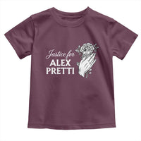 Justice for Alex Pretti Floral Memorial Toddler T Shirt Minneapolis Jan 24 2026 Tribute