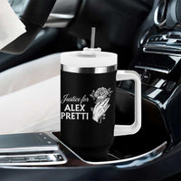 Justice for Alex Pretti Floral Memorial Tumbler With Handle Minneapolis Jan 24 2026 Tribute