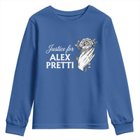 Justice for Alex Pretti Floral Memorial Youth Sweatshirt Minneapolis Jan 24 2026 Tribute