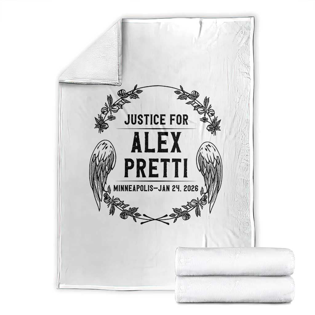Justice for Alex Pretti Throw Blanket Minneapolis January 24 2026 Tribute Memorial Wreath