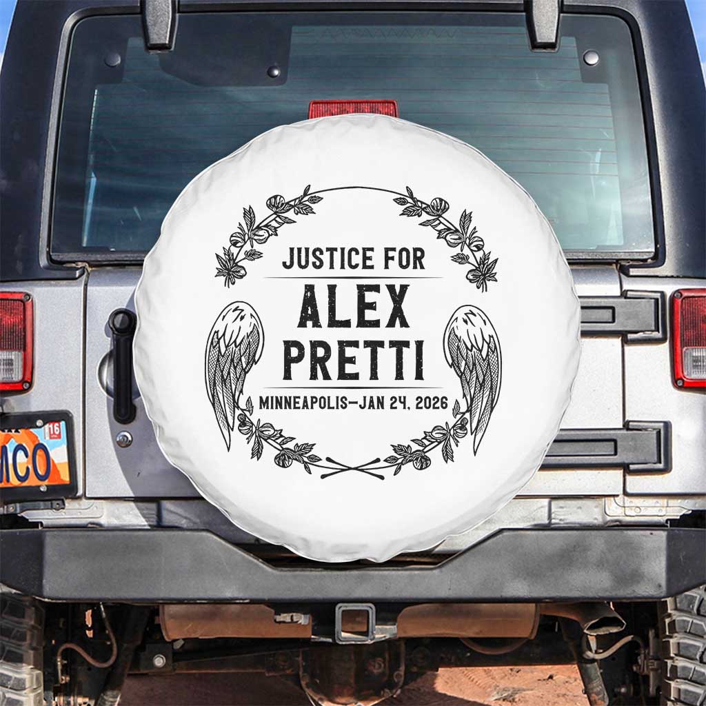 Justice for Alex Pretti Spare Tire Cover Minneapolis January 24 2026 Tribute Memorial Wreath