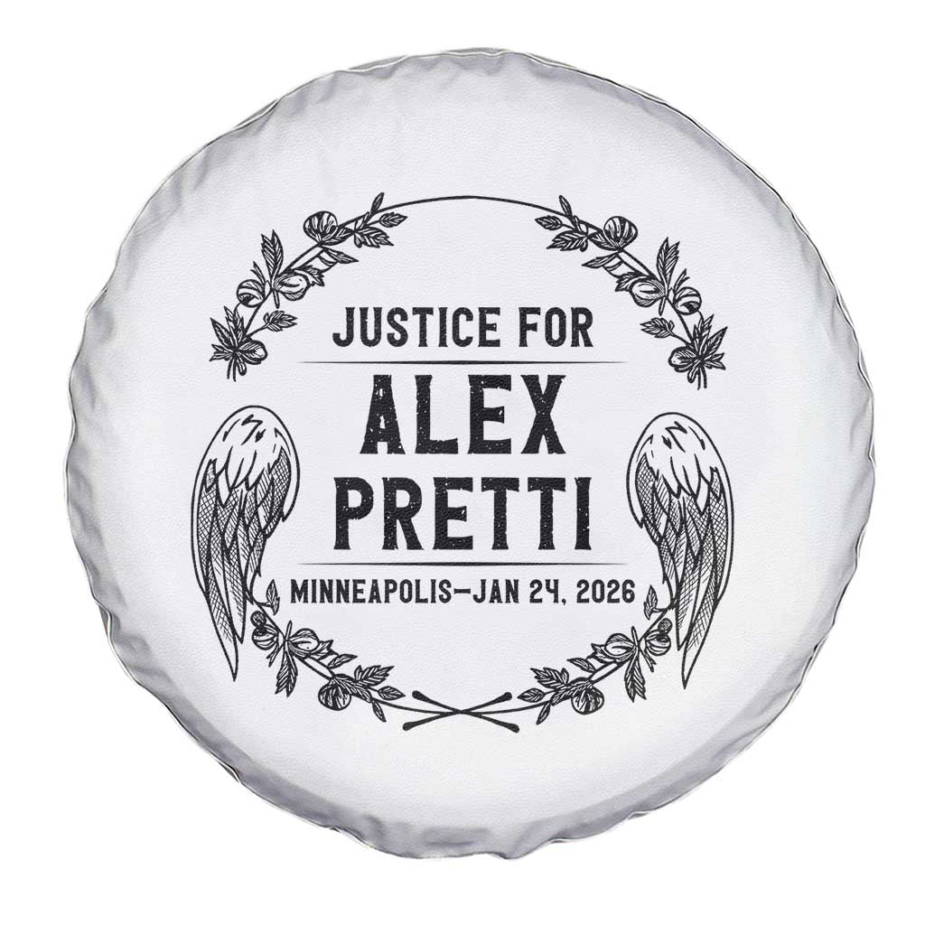 Justice for Alex Pretti Spare Tire Cover Minneapolis January 24 2026 Tribute Memorial Wreath