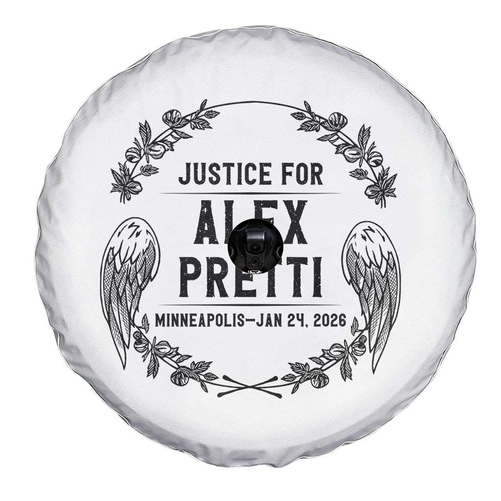 Justice for Alex Pretti Spare Tire Cover Minneapolis January 24 2026 Tribute Memorial Wreath