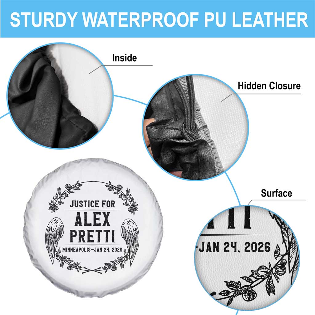 Justice for Alex Pretti Spare Tire Cover Minneapolis January 24 2026 Tribute Memorial Wreath