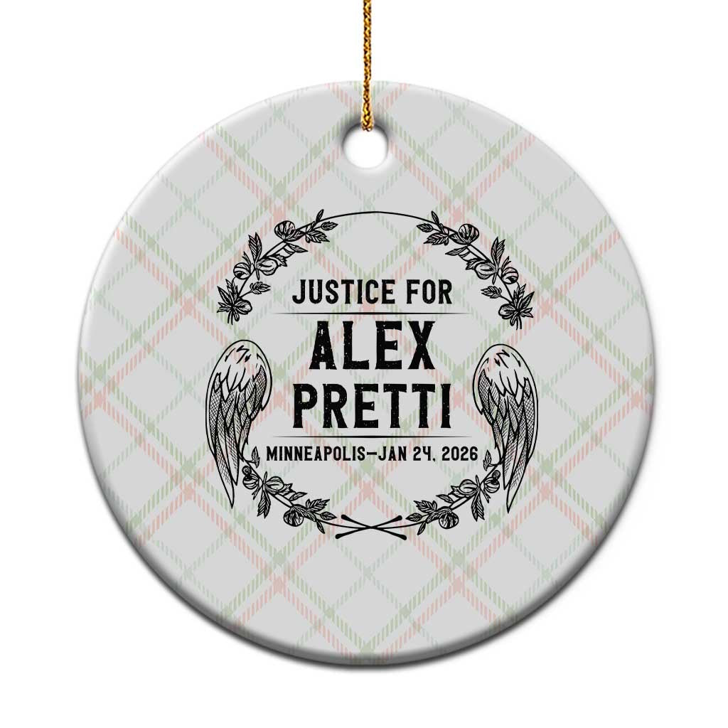 Justice for Alex Pretti Ceramic Ornament Minneapolis January 24 2026 Tribute Memorial Wreath