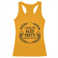 Justice for Alex Pretti Racerback Tank Top Minneapolis January 24 2026 Tribute Memorial Wreath