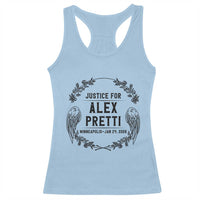 Justice for Alex Pretti Racerback Tank Top Minneapolis January 24 2026 Tribute Memorial Wreath