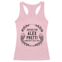 Justice for Alex Pretti Racerback Tank Top Minneapolis January 24 2026 Tribute Memorial Wreath