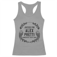 Justice for Alex Pretti Racerback Tank Top Minneapolis January 24 2026 Tribute Memorial Wreath