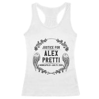 Justice for Alex Pretti Racerback Tank Top Minneapolis January 24 2026 Tribute Memorial Wreath