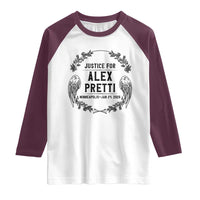 Justice for Alex Pretti Raglan Shirt Minneapolis January 24 2026 Tribute Memorial Wreath