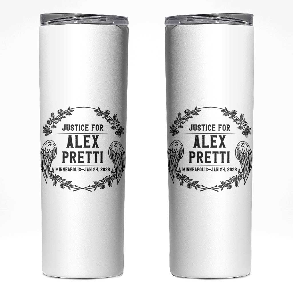 Justice for Alex Pretti Skinny Tumbler Minneapolis January 24 2026 Tribute Memorial Wreath