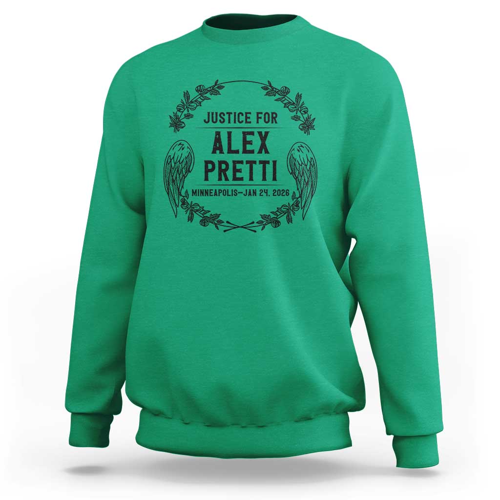 Justice for Alex Pretti Sweatshirt Minneapolis January 24 2026 Tribute Memorial Wreath
