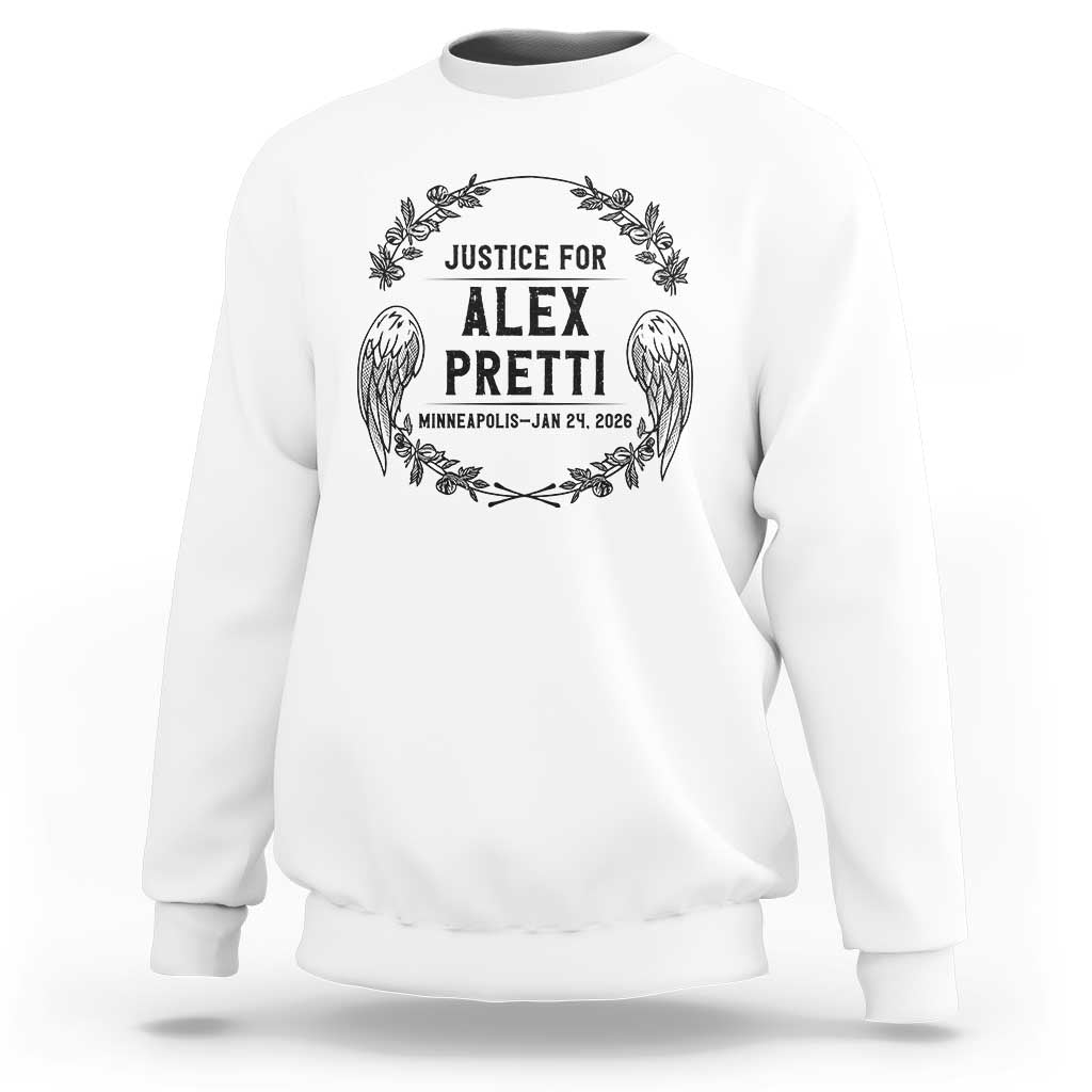 Justice for Alex Pretti Sweatshirt Minneapolis January 24 2026 Tribute Memorial Wreath