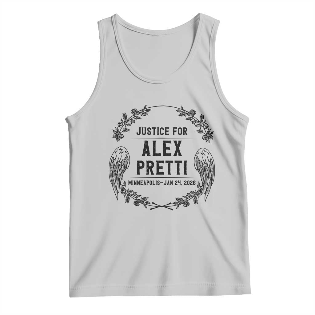 Justice for Alex Pretti Tank Top Minneapolis January 24 2026 Tribute Memorial Wreath