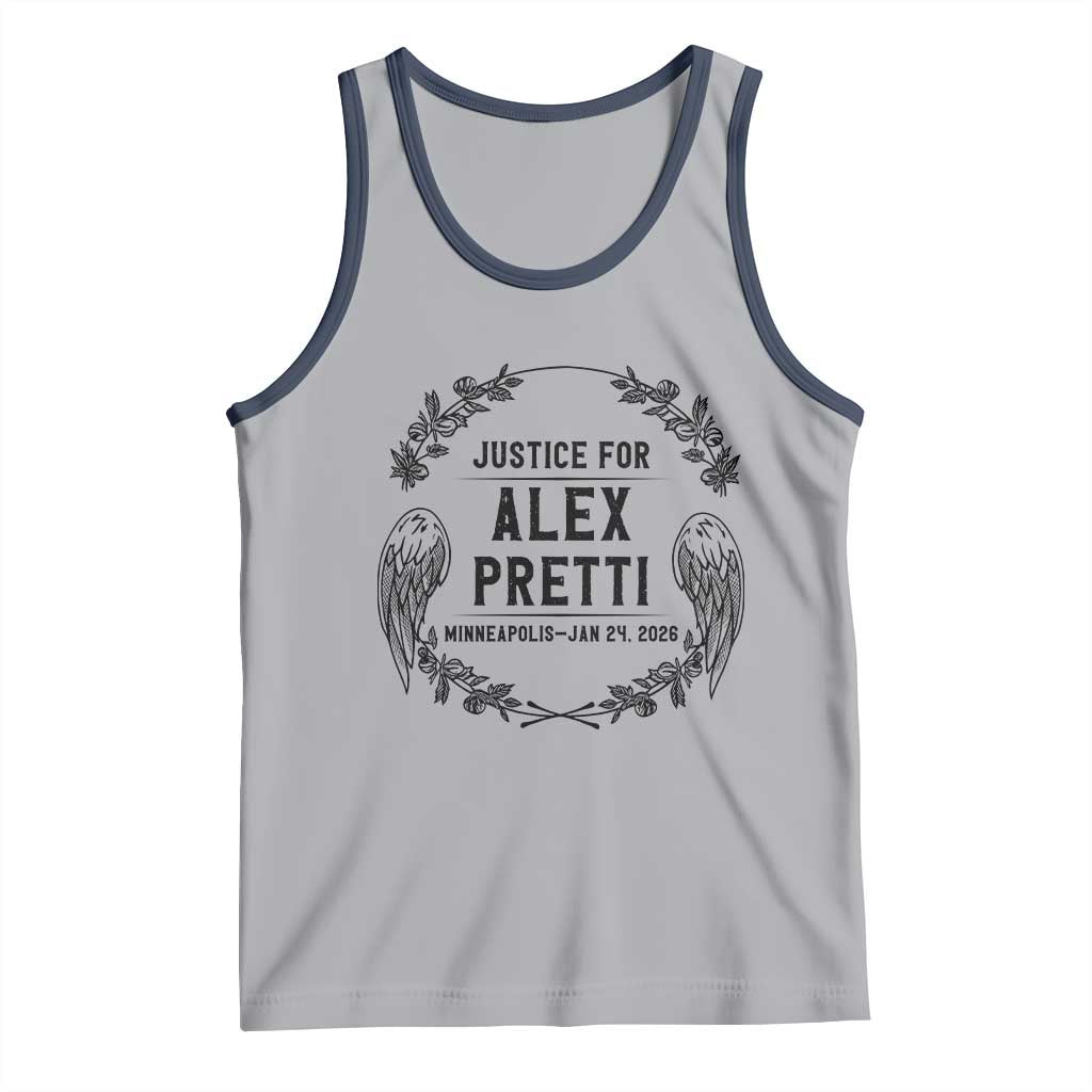 Justice for Alex Pretti Tank Top Minneapolis January 24 2026 Tribute Memorial Wreath