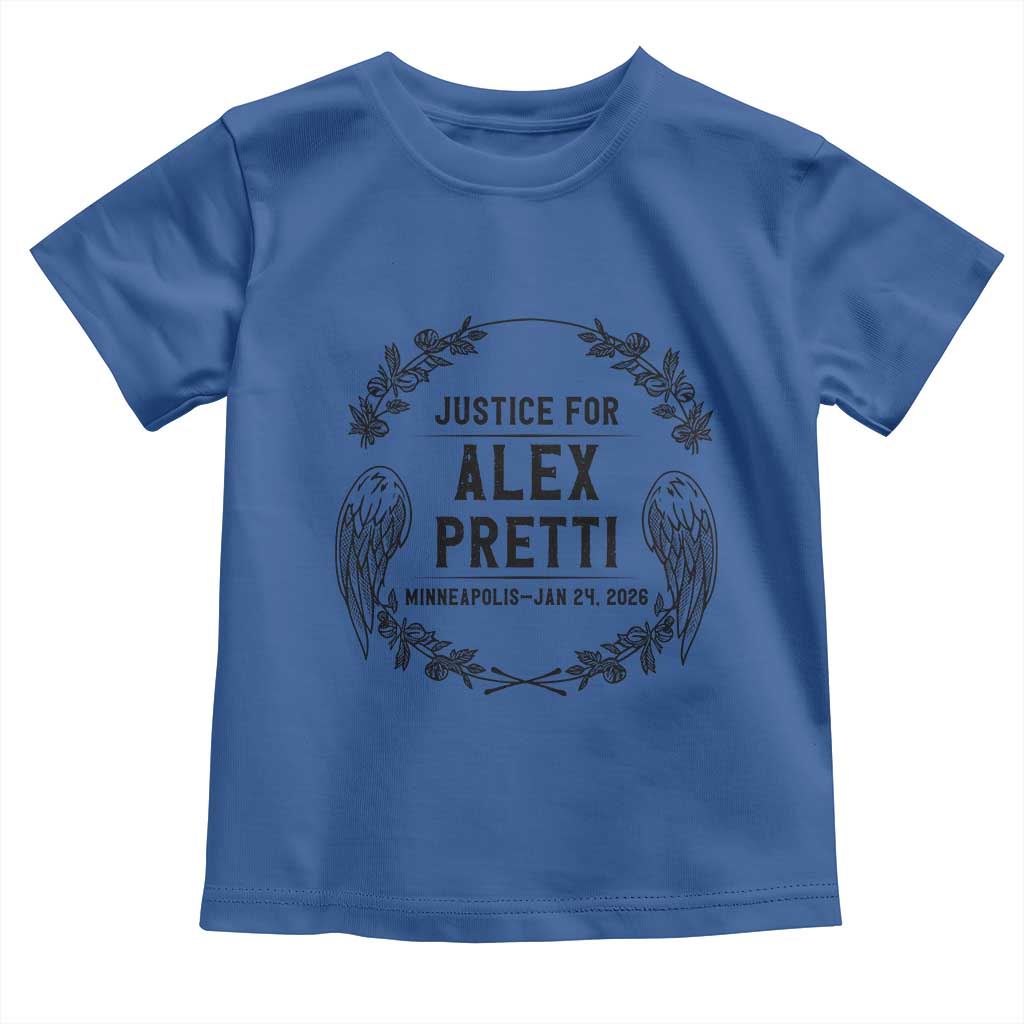 Justice for Alex Pretti Toddler T Shirt Minneapolis January 24 2026 Tribute Memorial Wreath