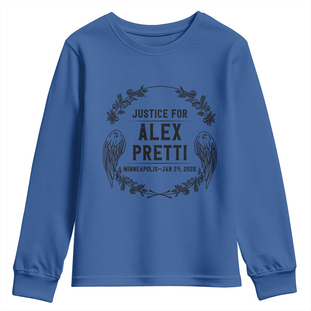 Justice for Alex Pretti Youth Sweatshirt Minneapolis January 24 2026 Tribute Memorial Wreath