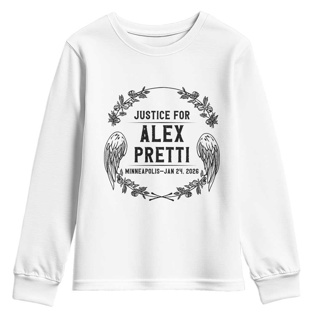 Justice for Alex Pretti Youth Sweatshirt Minneapolis January 24 2026 Tribute Memorial Wreath