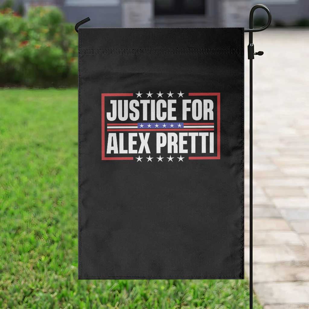 Justice for Alex Pretti Patriotic Garden Flag Minneapolis Jan 24 2026 Memorial Red White and Blue