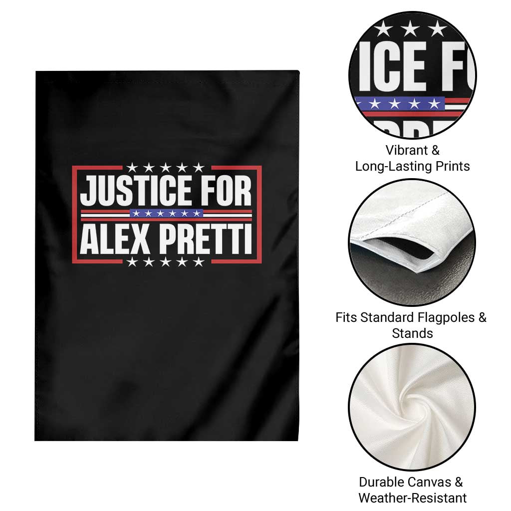 Justice for Alex Pretti Patriotic Garden Flag Minneapolis Jan 24 2026 Memorial Red White and Blue