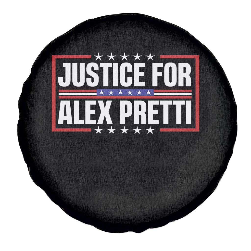 Justice for Alex Pretti Patriotic Spare Tire Cover Minneapolis Jan 24 2026 Memorial Red White and Blue
