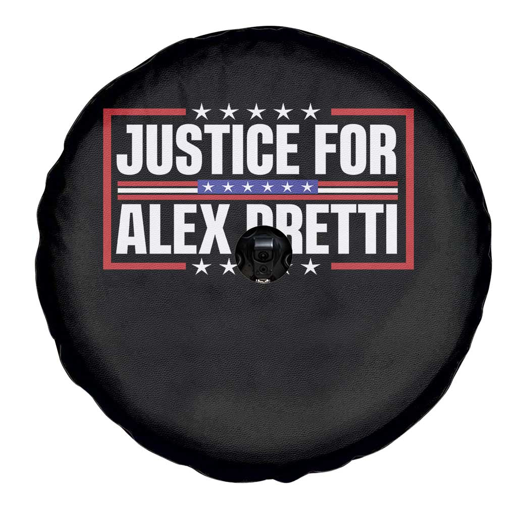 Justice for Alex Pretti Patriotic Spare Tire Cover Minneapolis Jan 24 2026 Memorial Red White and Blue