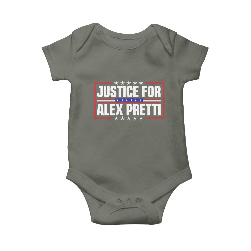 Justice for Alex Pretti Patriotic Baby Onesie Minneapolis Jan 24 2026 Memorial Red White and Blue