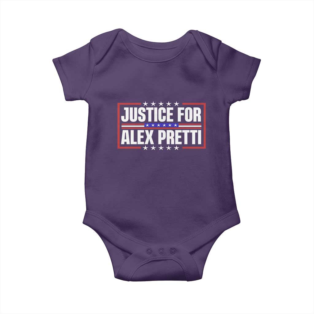Justice for Alex Pretti Patriotic Baby Onesie Minneapolis Jan 24 2026 Memorial Red White and Blue