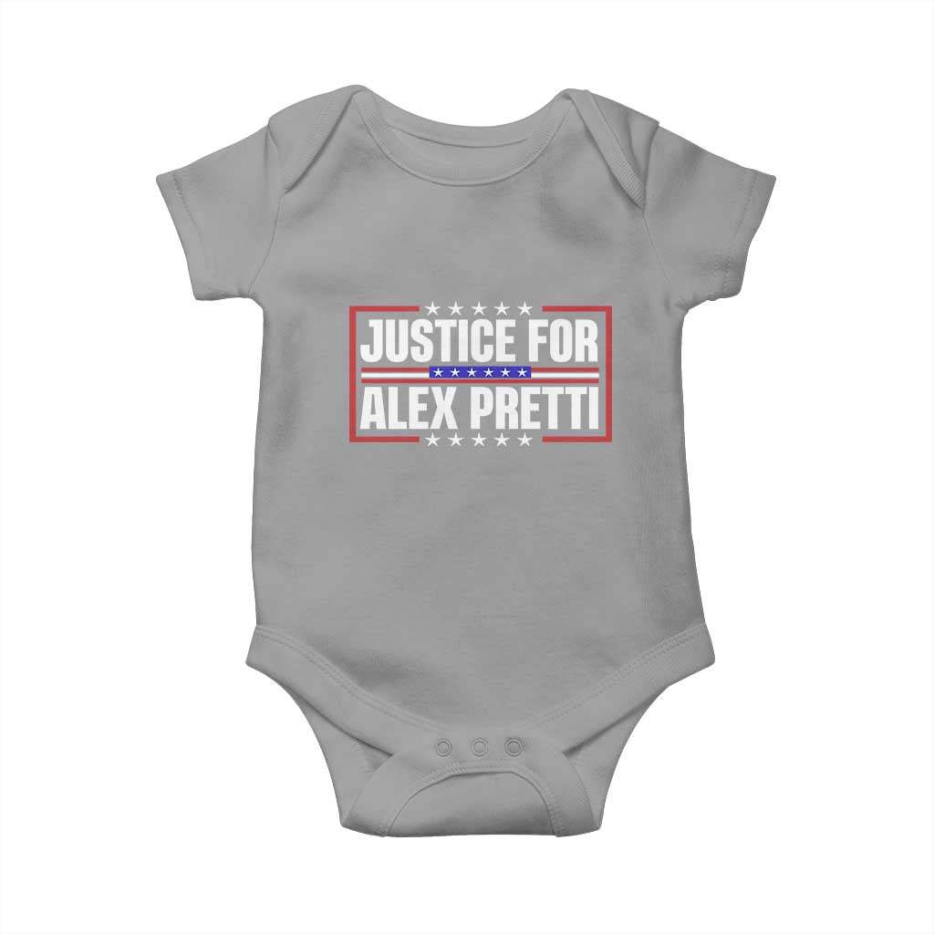 Justice for Alex Pretti Patriotic Baby Onesie Minneapolis Jan 24 2026 Memorial Red White and Blue