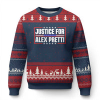 Justice for Alex Pretti Patriotic Ugly Christmas Sweater Minneapolis Jan 24 2026 Memorial Red White and Blue