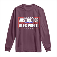 Justice for Alex Pretti Patriotic Long Sleeve Shirt Minneapolis Jan 24 2026 Memorial Red White and Blue