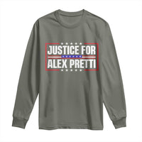 Justice for Alex Pretti Patriotic Long Sleeve Shirt Minneapolis Jan 24 2026 Memorial Red White and Blue