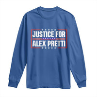Justice for Alex Pretti Patriotic Long Sleeve Shirt Minneapolis Jan 24 2026 Memorial Red White and Blue