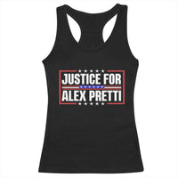 Justice for Alex Pretti Patriotic Racerback Tank Top Minneapolis Jan 24 2026 Memorial Red White and Blue