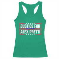 Justice for Alex Pretti Patriotic Racerback Tank Top Minneapolis Jan 24 2026 Memorial Red White and Blue