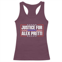 Justice for Alex Pretti Patriotic Racerback Tank Top Minneapolis Jan 24 2026 Memorial Red White and Blue