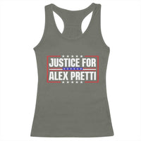 Justice for Alex Pretti Patriotic Racerback Tank Top Minneapolis Jan 24 2026 Memorial Red White and Blue