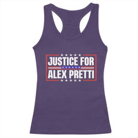 Justice for Alex Pretti Patriotic Racerback Tank Top Minneapolis Jan 24 2026 Memorial Red White and Blue
