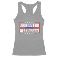 Justice for Alex Pretti Patriotic Racerback Tank Top Minneapolis Jan 24 2026 Memorial Red White and Blue