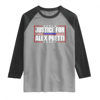 Justice for Alex Pretti Patriotic Raglan Shirt Minneapolis Jan 24 2026 Memorial Red White and Blue