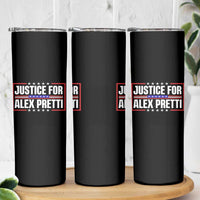 Justice for Alex Pretti Patriotic Skinny Tumbler Minneapolis Jan 24 2026 Memorial Red White and Blue