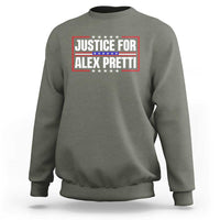 Justice for Alex Pretti Patriotic Sweatshirt Minneapolis Jan 24 2026 Memorial Red White and Blue