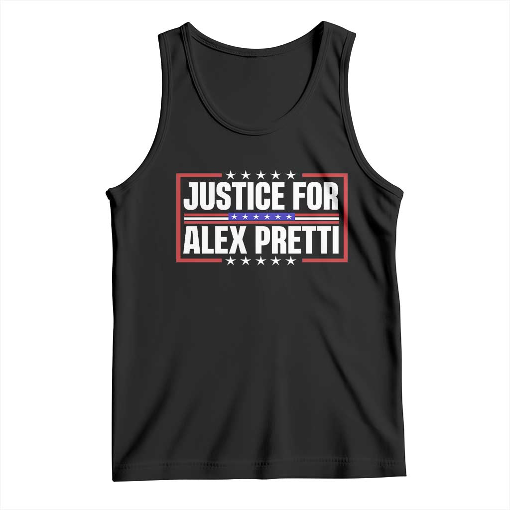Justice for Alex Pretti Patriotic Tank Top Minneapolis Jan 24 2026 Memorial Red White and Blue